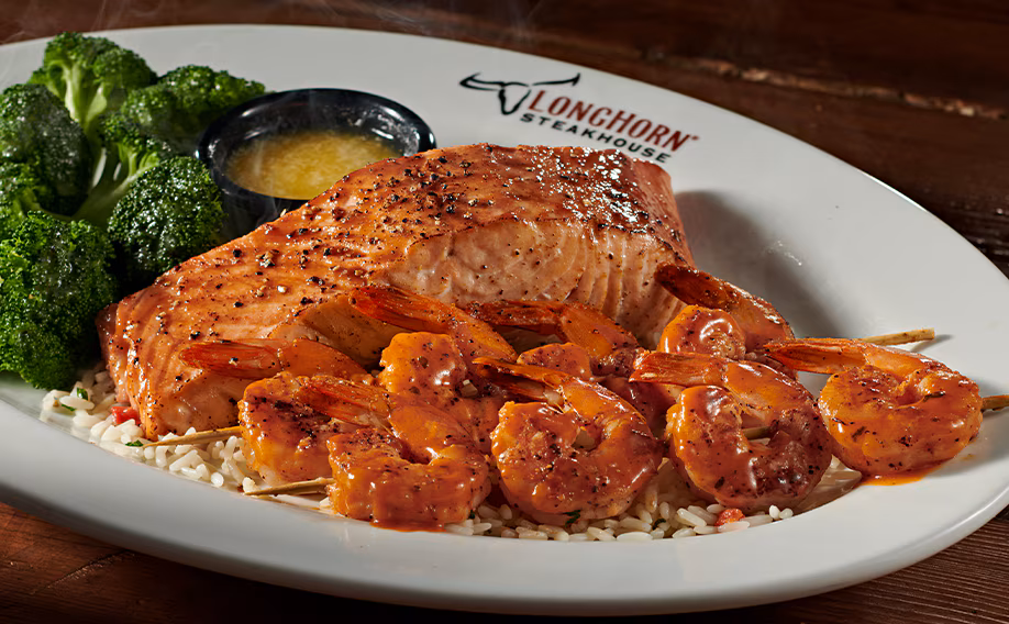 Salmon and Red Rock Shrimp